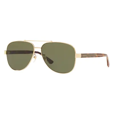 Gucci Man Sunglass GG0528S - Frame color: Pink Gold, Lens color: Green