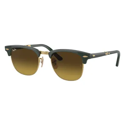 Ray-Ban Unisex Sunglass RB2176 Clubmaster Folding - Frame color: Green On Gold, Lens color: Bro