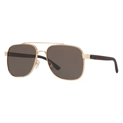 Gucci Woman Sunglass GG0422S - Frame color: Gold Shiny, Lens color: Brown