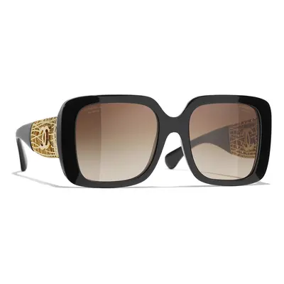 Chanel Woman Sunglass Square Sunglasses CH5532 - Frame color: Black, Lens color: Brown