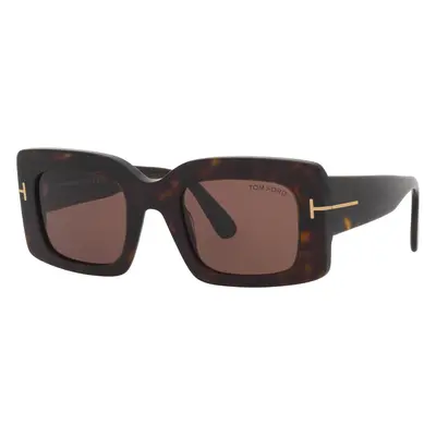 Tom Ford Woman Sunglass Brigitta - Frame color: Tortoise Black, Lens color: Brown