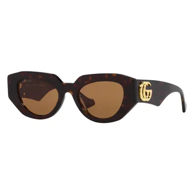 Gucci Woman Sunglass GG1421S - Frame color: Tortoise, Lens color: Brown