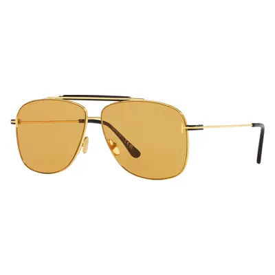 Tom Ford Man Sunglass Jaden - Frame color: Shiny Gold, Lens color: Brown