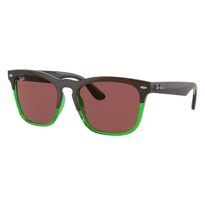 Ray-Ban Unisex Sunglass RB4487 Steve - Frame color: Dark Brown On Transparent Green, Lens color