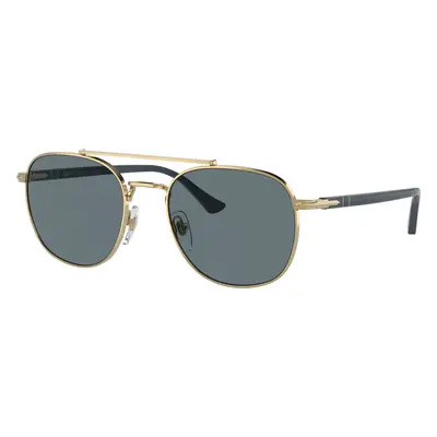 Persol Unisex Sunglass PO1006S - Frame color: Gold, Lens color: Dark Blue Polarized