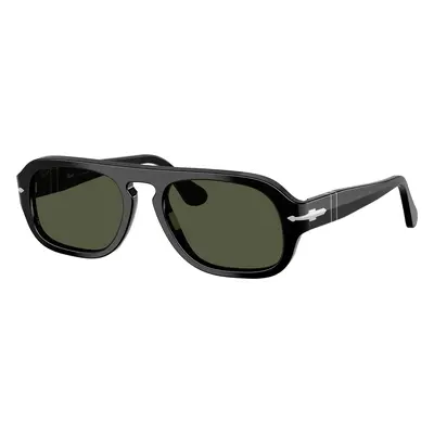 Persol Unisex Sunglass PO3369S - Frame color: Black, Lens color: Green