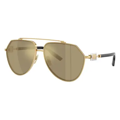 Dolce&Gabbana Man Sunglass DG2315 - Frame color: Gold, Lens color: Clear Mirror Real Yellow Gol