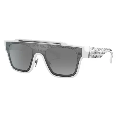 Dolce&Gabbana Man Sunglass DG6125 - Frame color: White, Lens color: Light Grey Mirror Grad Silv