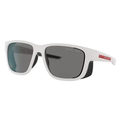 Prada Linea Rossa Man Sunglass PS 07WS - Frame color: White Rubber, Lens color: Polarized Dark 