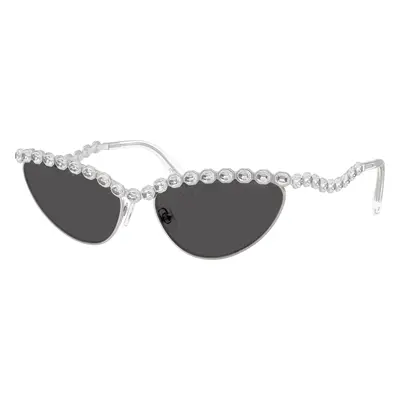 Swarovski Woman Sunglass SK7030 - Frame color: Silver, Lens color: Dark Grey