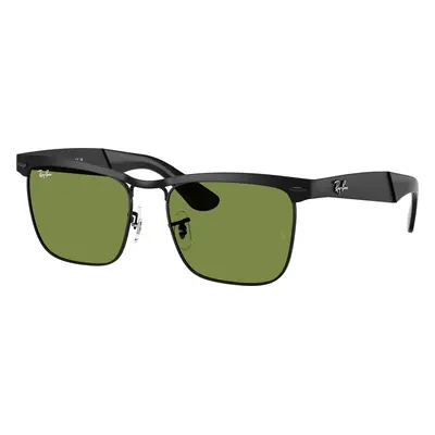 Ray-Ban Unisex Sunglass RB3875 Wayfarer Deluxe - Frame color: Matte Black, Lens color: Green