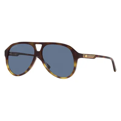 Gucci Man Sunglass GG1286S - Frame color: Matte Tortoise, Lens color: Blue