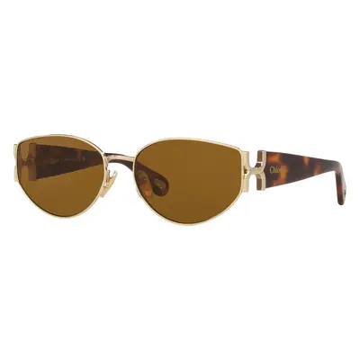 Chloé Woman Sunglass CH0260S - Frame color: Gold, Lens color: Brown