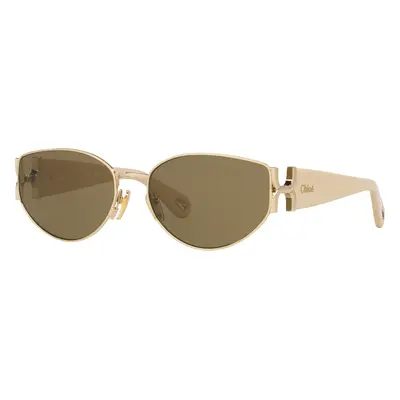 Chloé Woman Sunglass CH0260S - Frame color: Gold, Lens color: Green