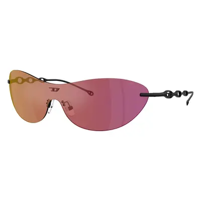 Diesel Unisex Sunglass DL1006 - Frame color: Matte Black, Lens color: Dark Violet Mirror Red