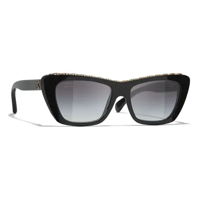 Chanel Woman Sunglass CH5540 - Frame color: Black, Lens color: Polar Gradient Grey