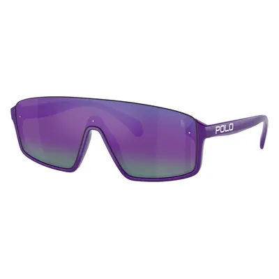 Polo Ralph Lauren Unisex Sunglass PH4211U - Frame color: Shiny Purple, Lens color: Mirror Rainb