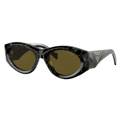 Prada Woman Sunglass PR 20ZS - Frame color: Black Yellow Marble, Lens color: Dark Brown