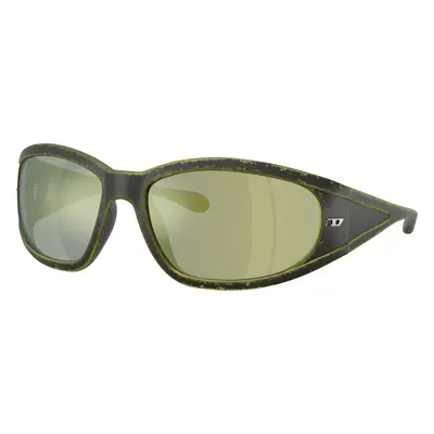 Diesel Unisex Sunglass DL3002 - Frame color: Rusty Green Black, Lens color: Dark Violet Emerald