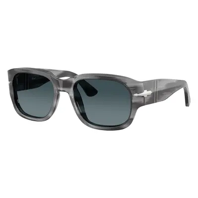 Persol Unisex Sunglass PO3380S - Frame color: Striped Grey, Lens color: Light Blue Gradient Dar