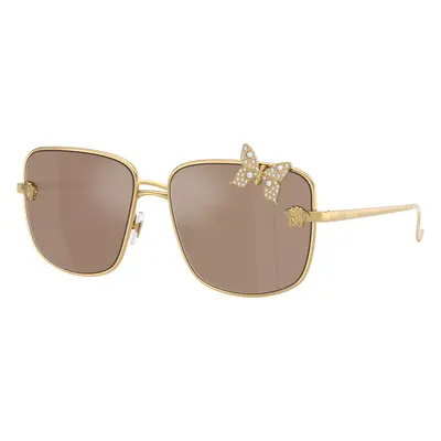 Versace Woman Sunglass VE2282 - Frame color: Gold Plated, Lens color: Clear Mirror Real Rose Go