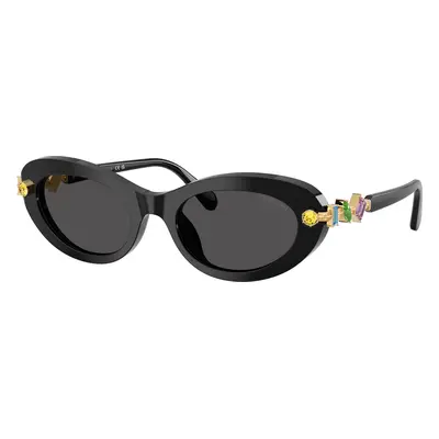 Swarovski Woman Sunglass SK6042 - Frame color: Black, Lens color: Dark Grey