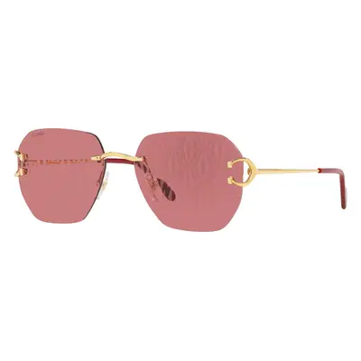 Cartier Unisex Sunglass CT0394S - Frame color: Gold, Lens color: Red