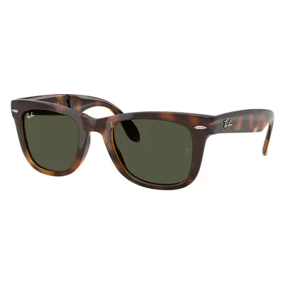 Ray-Ban Man Sunglass RB4105 Wayfarer Folding Classic - Frame color: Havana, Lens color: Green