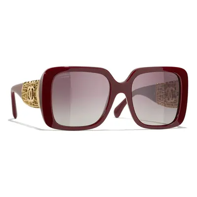 Chanel Woman Sunglass Square Sunglasses CH5532 - Frame color: Browny Red, Lens color: Pink & Gr