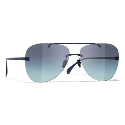 Chanel Woman Sunglass Pilot Sunglasses CH4285T - Frame color: Blue, Lens color: Blue