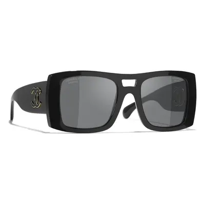 Chanel Woman Sunglass CH5539 - Frame color: Black, Lens color: Dark Grey Polar