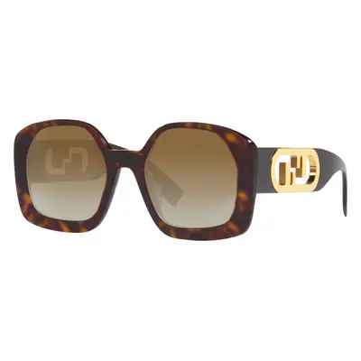 Fendi Woman Sunglass FE40048U - Frame color: Brown Tortoise, Lens color: Brown Grad