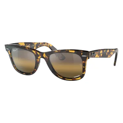 Ray-Ban Unisex Sunglass RB2140 Original Wayfarer Chromance - Frame color: Yellow Havana, Lens c