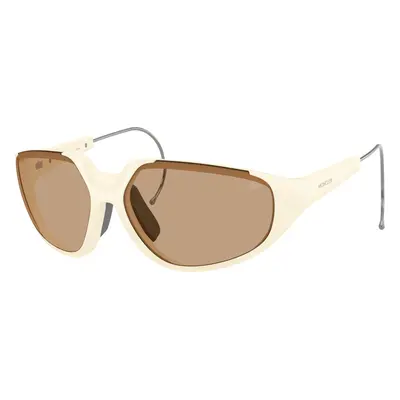 Moncler Unisex Sunglass ME8008 LASZER - Frame color: Matt Butter, Lens color: Light Brown Solid