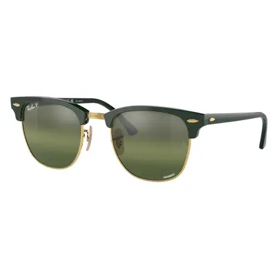 Ray-Ban Unisex Sunglass RB3016 Clubmaster Chromance - Frame color: Green On Gold, Lens color: S