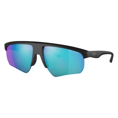 Armani Exchange Man Sunglass AX4123S - Frame color: Matte Black, Lens color: Green Mirror Light