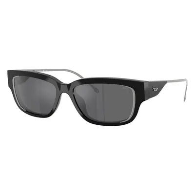 Diesel Unisex Sunglass DL2002MU - Frame color: Shiny Black, Lens color: Grey Silver Mirror