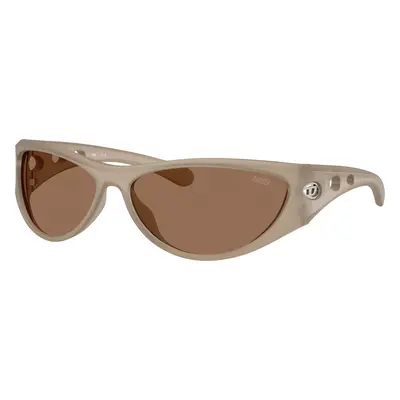 Diesel Unisex Sunglass DL3004U - Frame color: Opalescent Transparent Grey, Lens color: Dark Bro