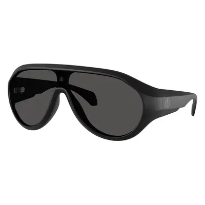 Moncler Unisex Sunglass ME8009U BOMBOLLE - Frame color: Matte Black, Lens color: Dark Solid Gre