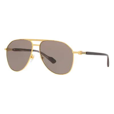 Gucci Man Sunglass GG1220S - Frame color: Gold Clear, Lens color: Brown