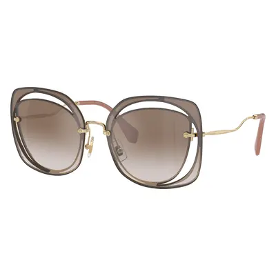 Miu Miu Woman Sunglass MU 54SS - Frame color: Brown, Lens color: Gradient Brown Mirror Silver