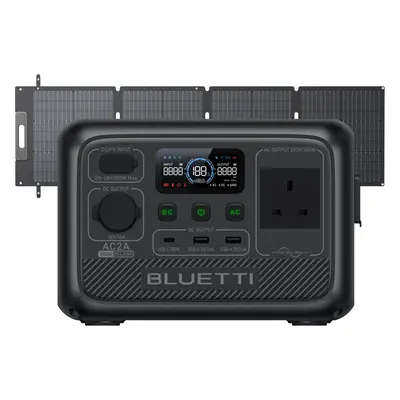 BLUETTI AC2A Portable Power Station | 300W, 204.8Wh - BLUETTI UK, AC2A+SP120L | 300W 204Wh | 120