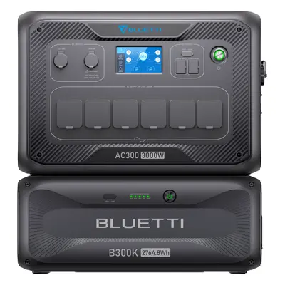 BLUETTI AC300 + B300K Home Battery Backup | 3,000 W, 2,764.8 Wh, AC300+B300K | 3000W Output | 27