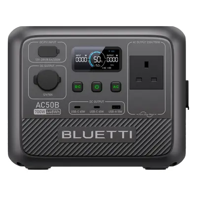 BLUETTI AC50B Portable Power Station for Camping | 700W, 448Wh, AC50B+B80+P120D-XT60 | 700W 1254