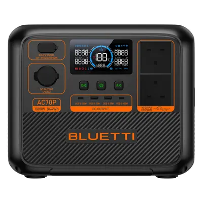 BLUETTI AC70P Power Station | 864Wh 1,000W - BLUETTI UK, AC70P+PV350 | 1000W 864Wh | 350W Solar 