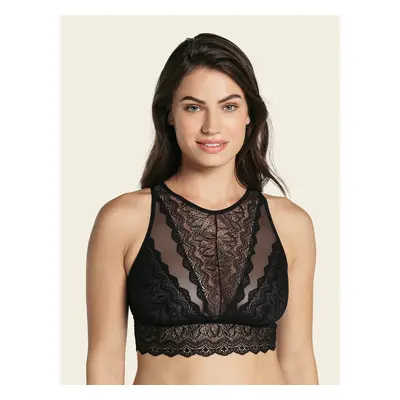 High Neck Sheer/Lace Crop Top Bralette