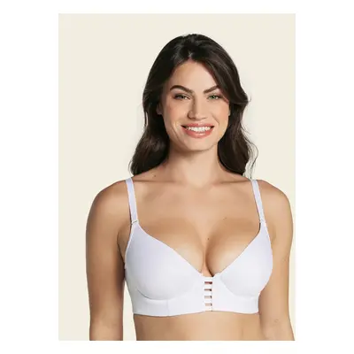 Memory Foam Push-Up Underwire Bustier Bra with Strappy Front