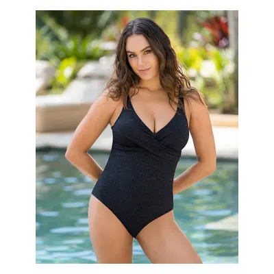 Slimming One-Piece Swimsuit made of Shiny Textured Fabric