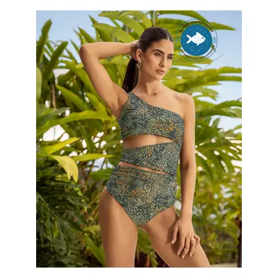 Eco-friendly asymmetrical one-piece swimsuit