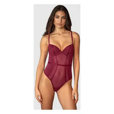 Sheer Structured Sexy Bodysuit with Thong Bottom